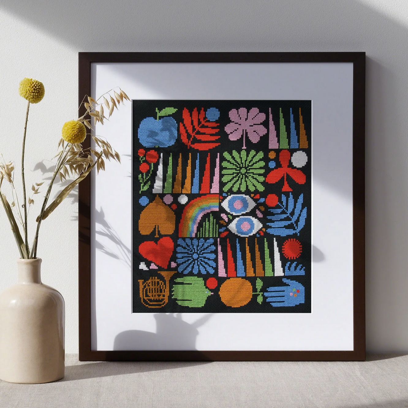 Joyful Grid Cross Stitch Kit -Lisa Congdon