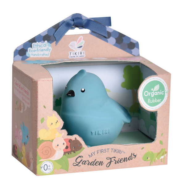 Bird Natural Rubber Teether, Rattle & Bath Toy