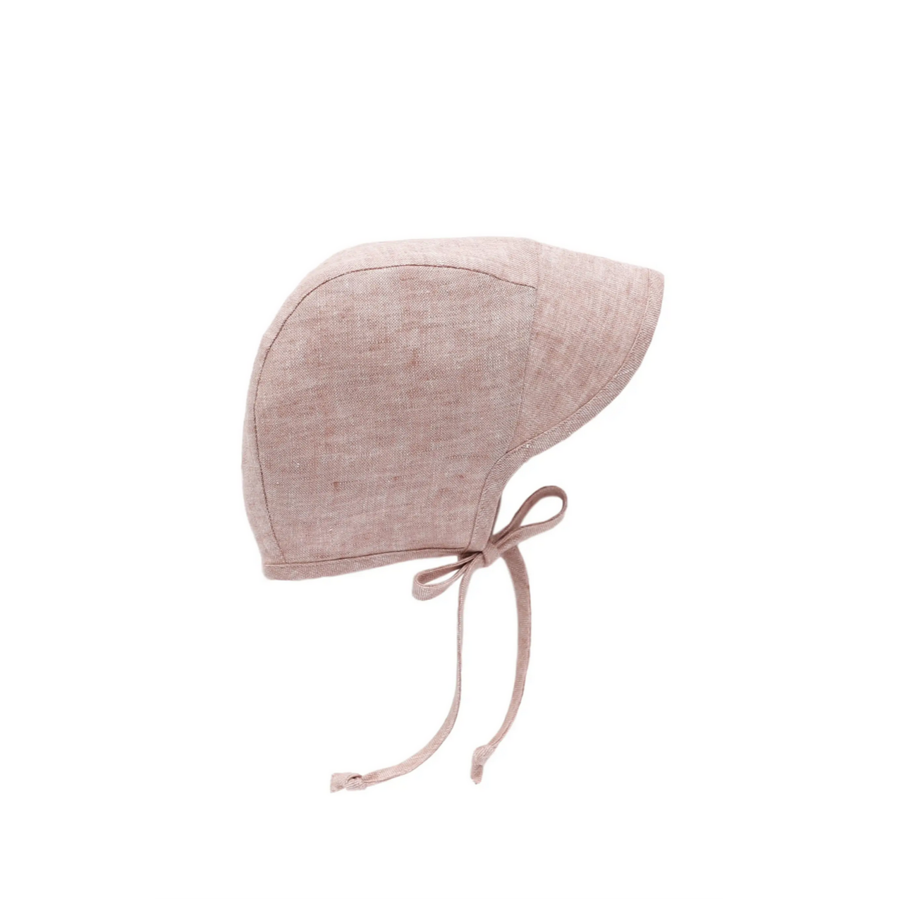 Brimmed Blush Linen Baby Bonnet -Cotton Lined