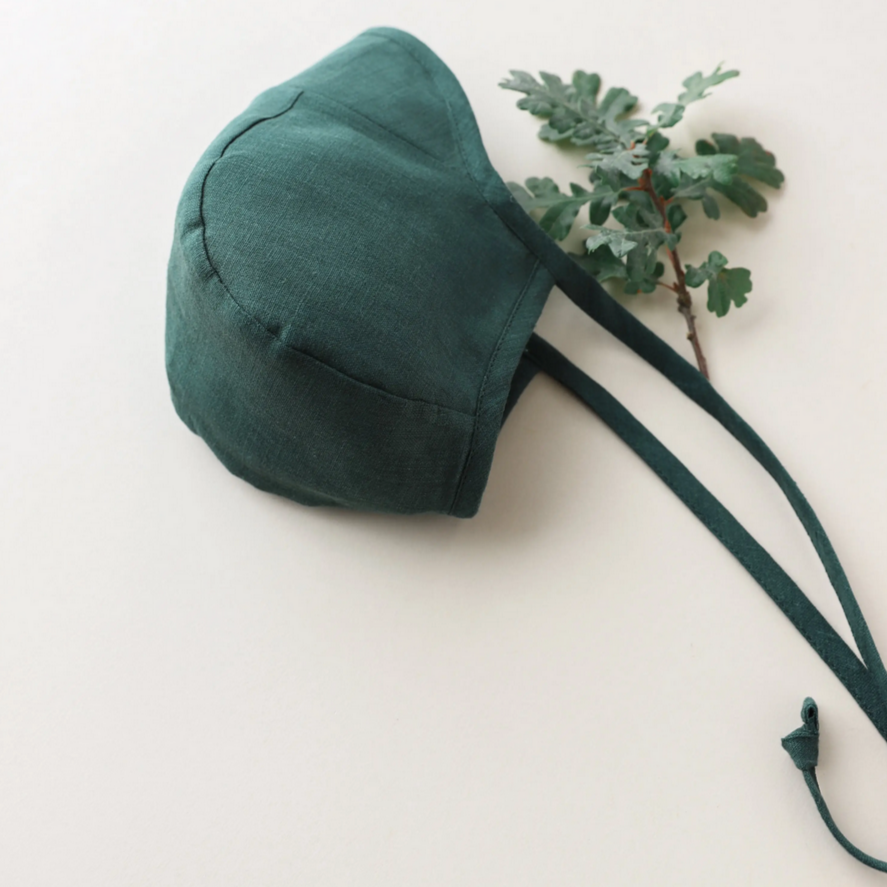 Brimmed Emerald Baby Bonnet -Lined