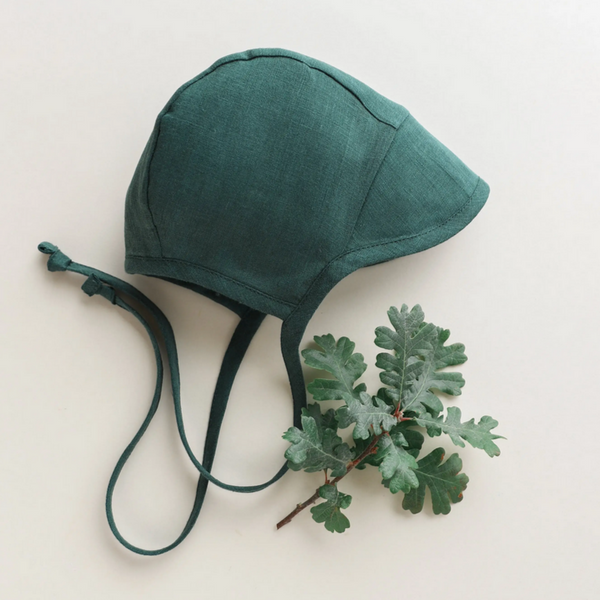Brimmed Emerald Bonnet -Lined