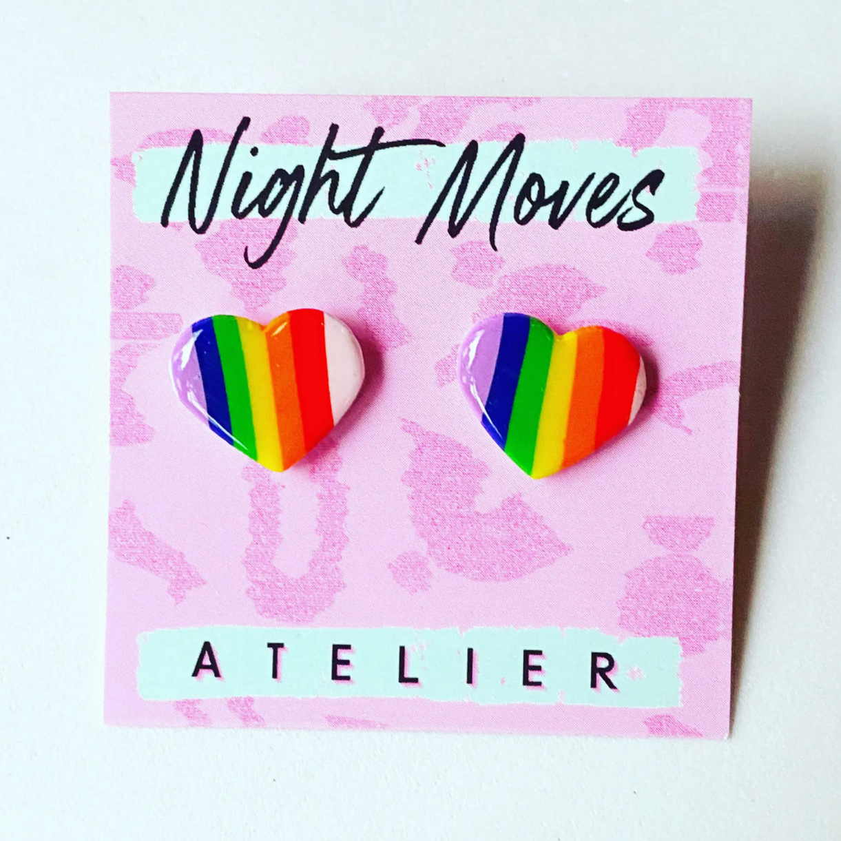 Rainbow Heart Studs