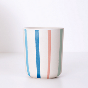 Bright Stripe Reusable Bamboo Cups (pk6)