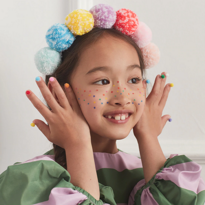 Rainbow Pompom Headband