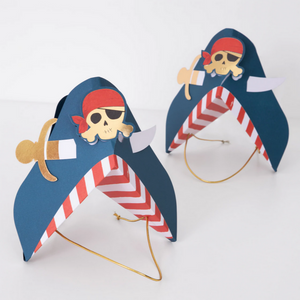 Blue Pirate Party Hats (pk8)