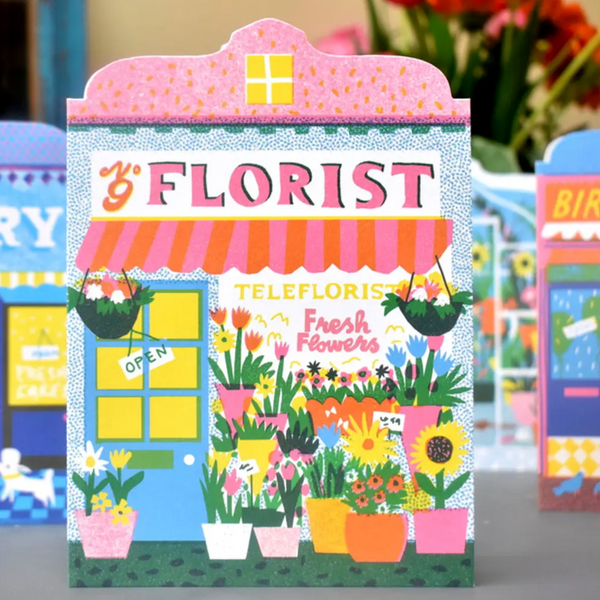 Florist Shop Die Cut Card -Louise Lockhart -Hello
