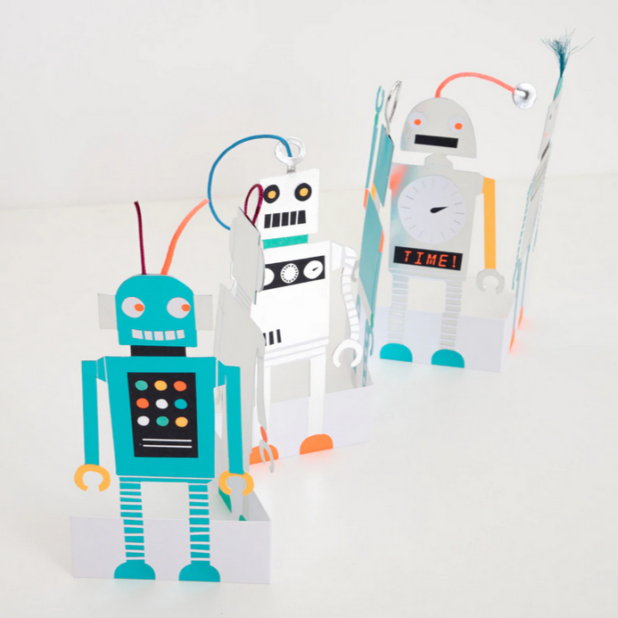 Robot Concertina Card -birthday