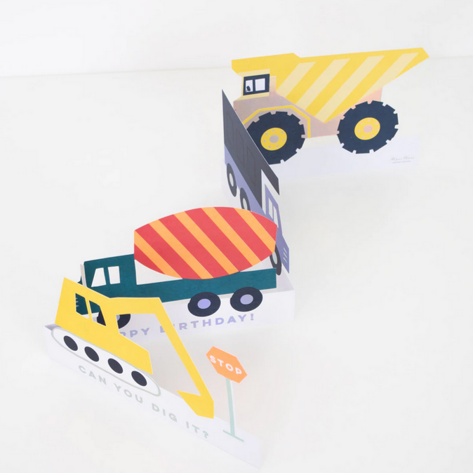 Construction Concertina Card -Birthday