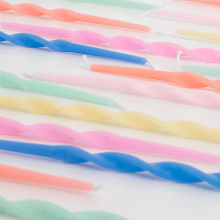 Mixed Twisted Long Candles (16pk)