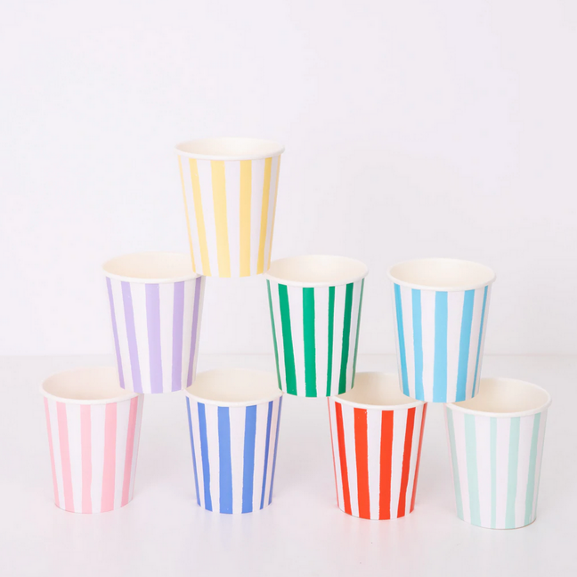 Mixed Stripe Cups (8pk)