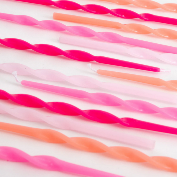 Pink Twisted Long Candles (pk16)