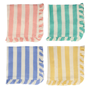 Stripe Ruffle Cloth Napkins