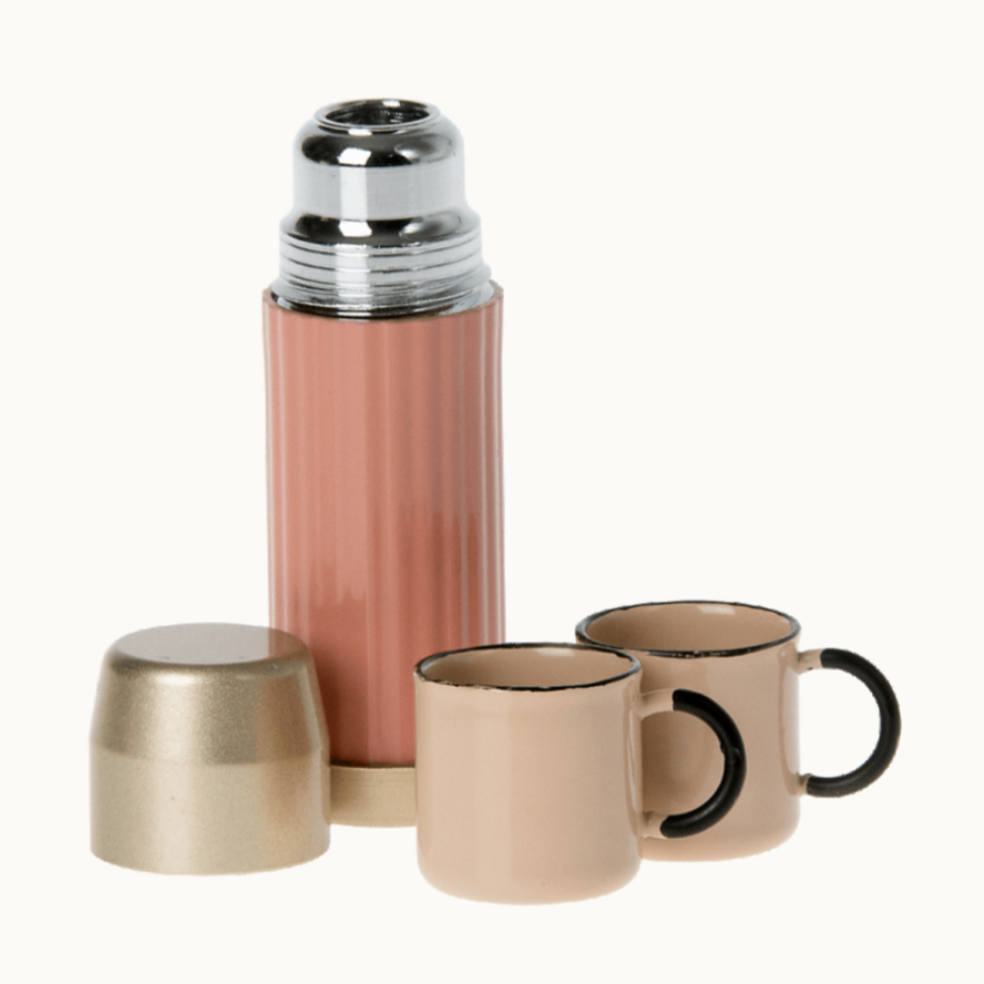 Thermos and Cups - soft coral