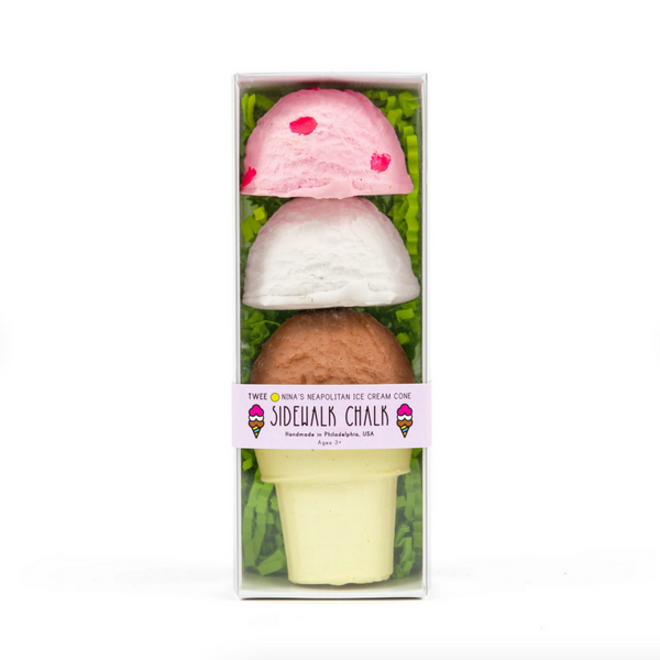 Nina's Neapolitan Ice Cream Cone Sidewalk Chalk