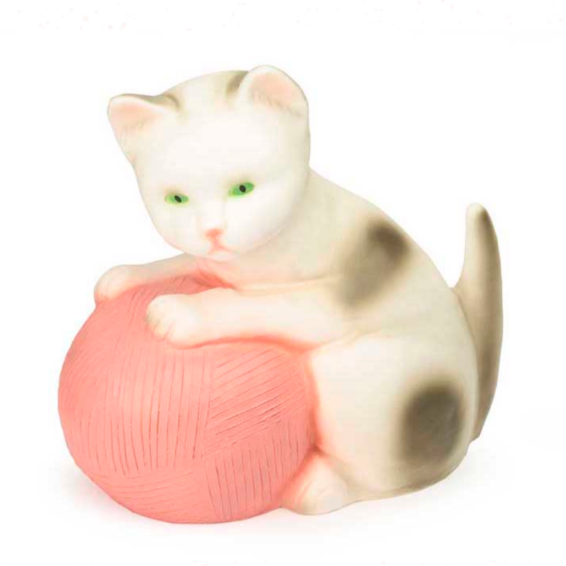 Cat with Pink Wool Lamp