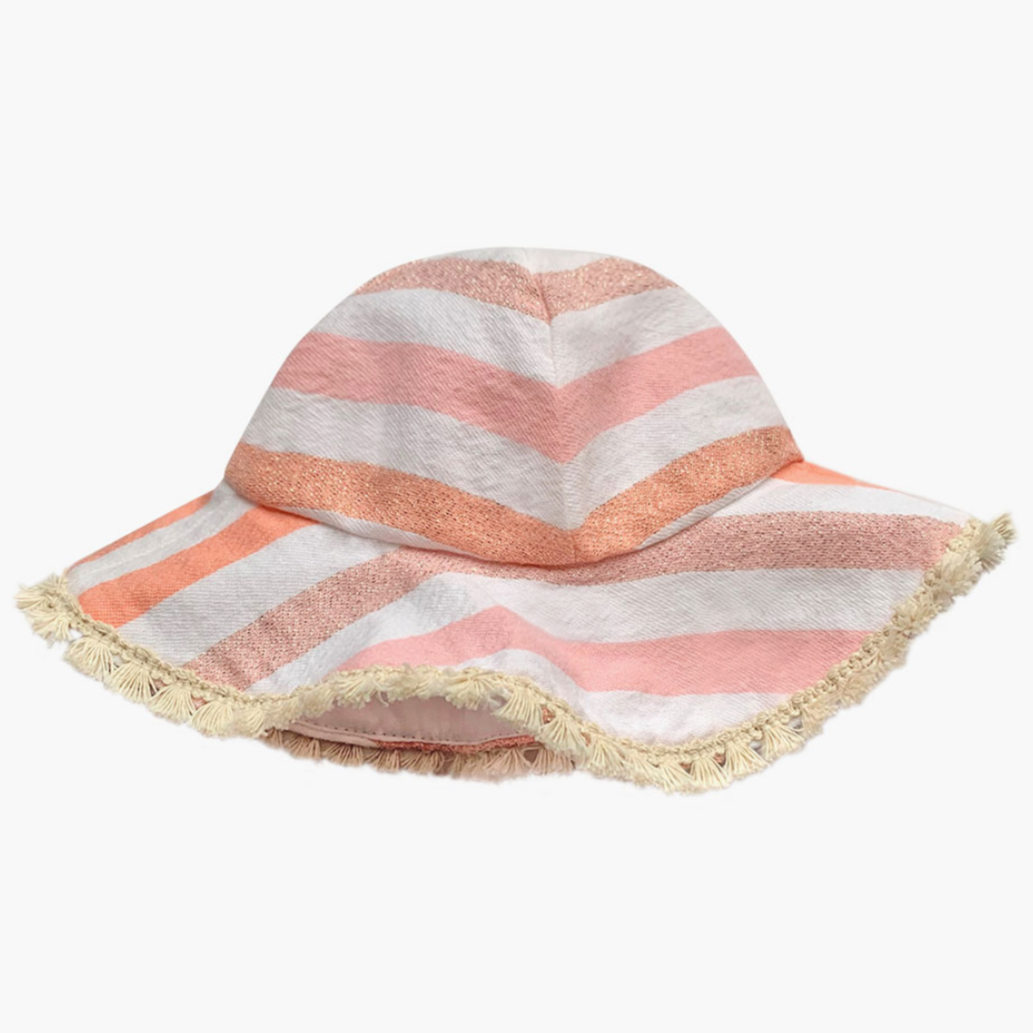 Minikane Pink Striped Jacqueline Wide-Brimmed Hat for 34cm/13.5in dolls