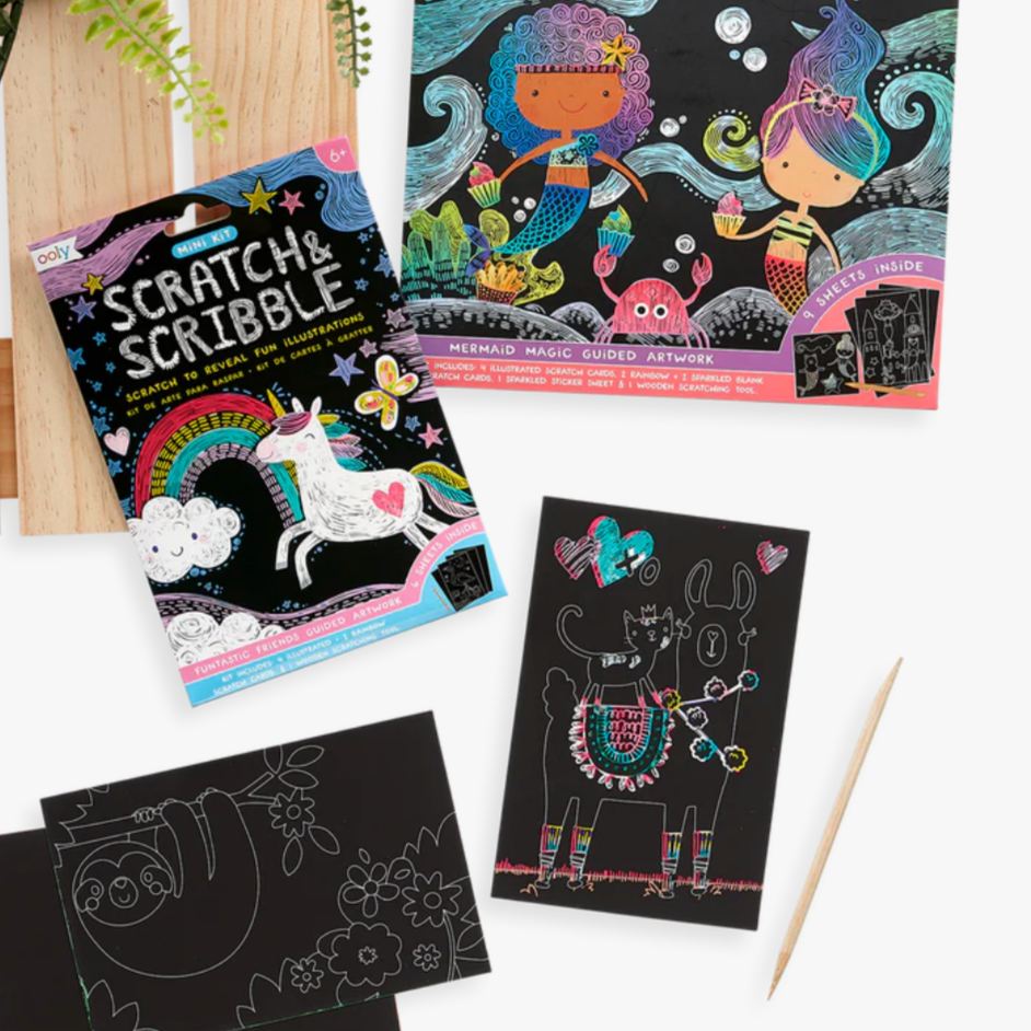 Funtastic Friends Scratch and Scribble Mini Scratch Art Kit