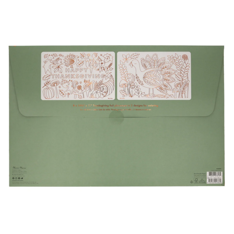 Thanksgiving Coloring Placemats (8pk)