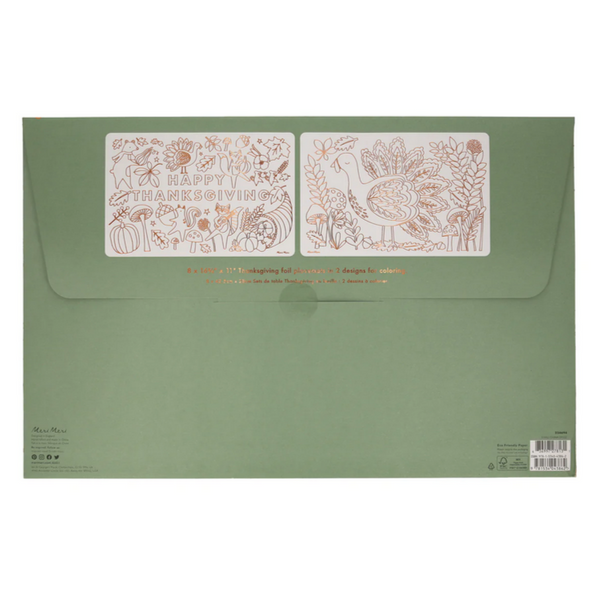 Thanksgiving Coloring Placemats pk8
