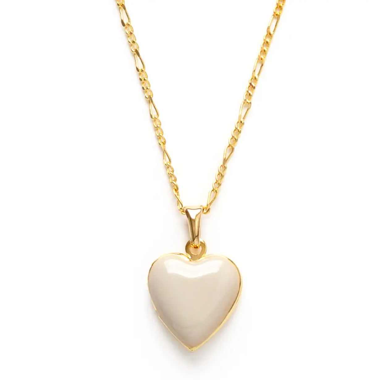 Large Heart Locket  -beige