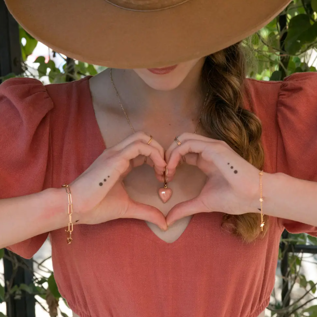 Large Heart Locket  -beige