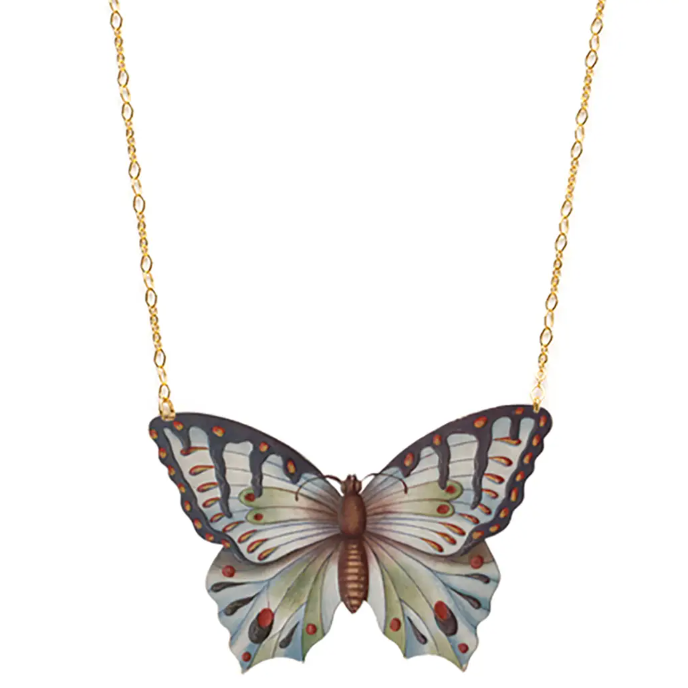 Lilac Gray Butterfly Necklace