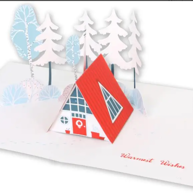 Winter Cabin: pop-out card -Holiday