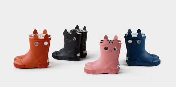 LookiCat Blue Rain Boots + Fur 1-4yrs