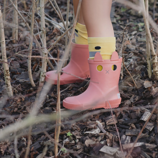 LookiCat Pink Rain Boots 1-4yrs