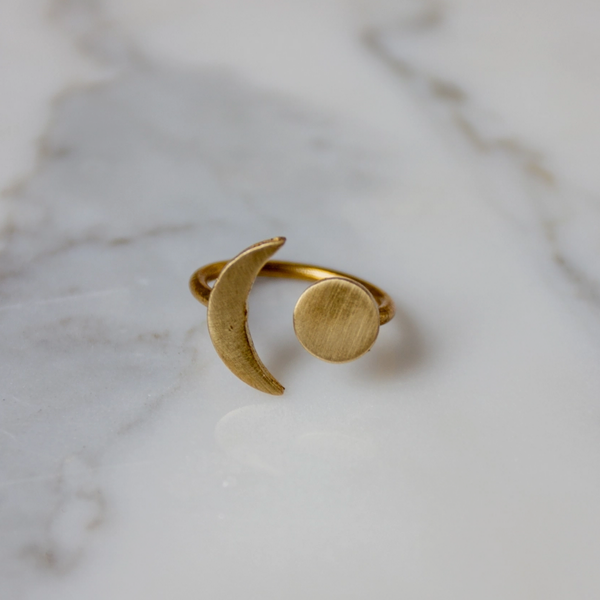 Brass Moon Ring
