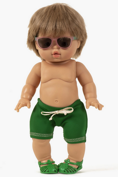 Minikane Vito lycra Swimming Trunks Green -34cm/13.5in dolls