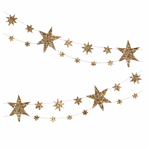 Eco Glitter Stars Garland