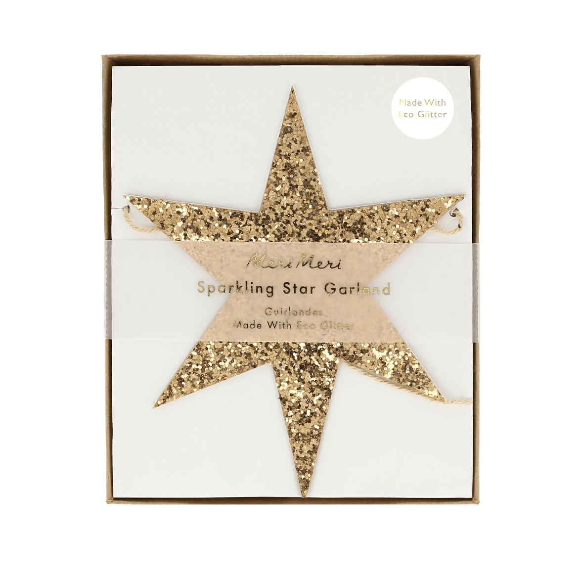 Eco Glitter Stars Garland