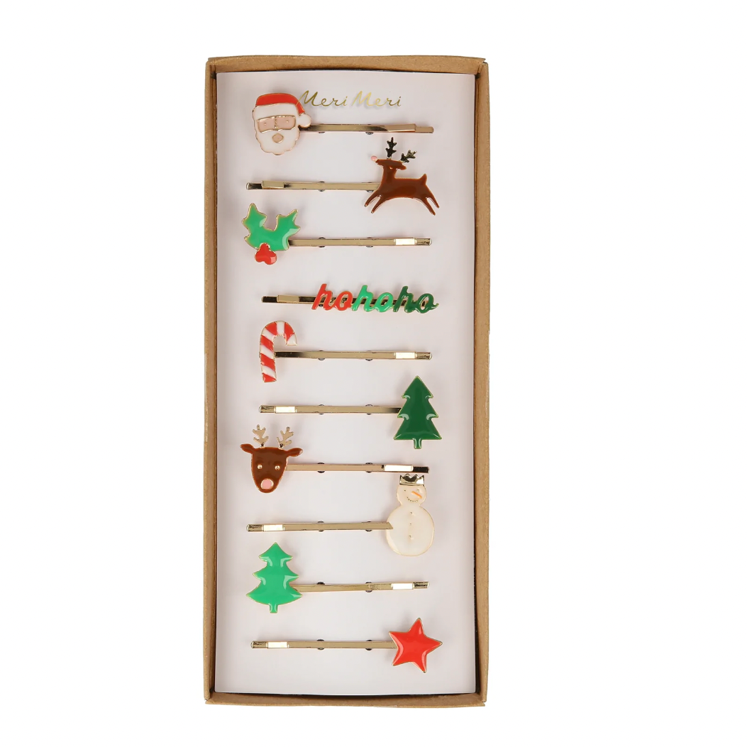 Christmas Enamel Hair Slides -pk10