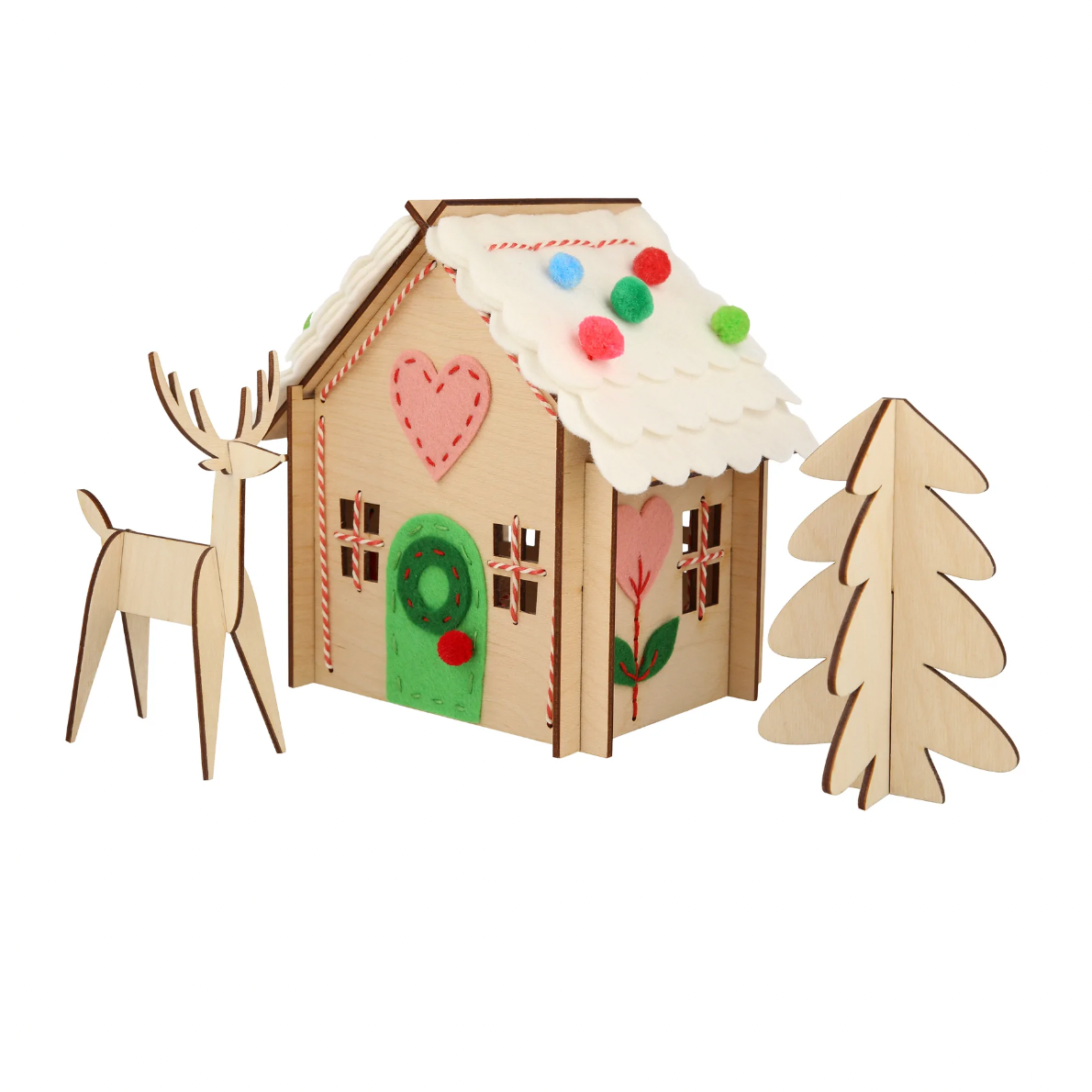 Wooden Embroidery Gingerbread House Kit