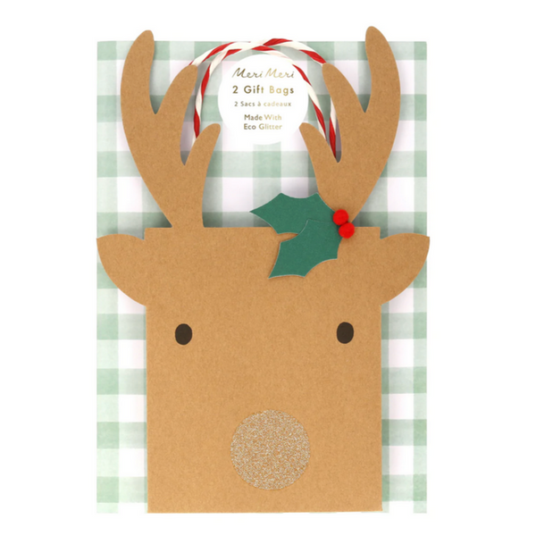 Small Reindeer Gift Bags -pk2