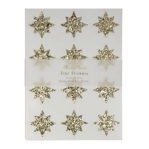Gold Eco Glitter Star Stickers -pk8 sheets