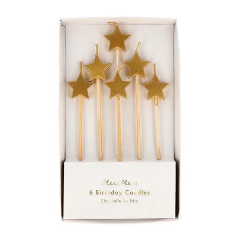 Gold Star Candles -pk6