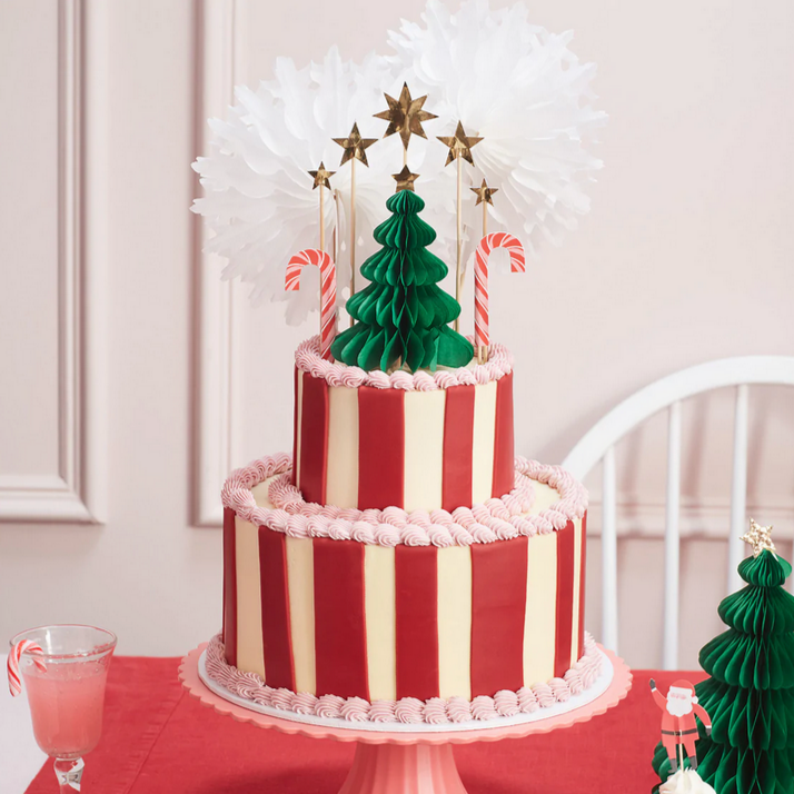 Christmas Honeycomb Cake Topper Set (10pk)