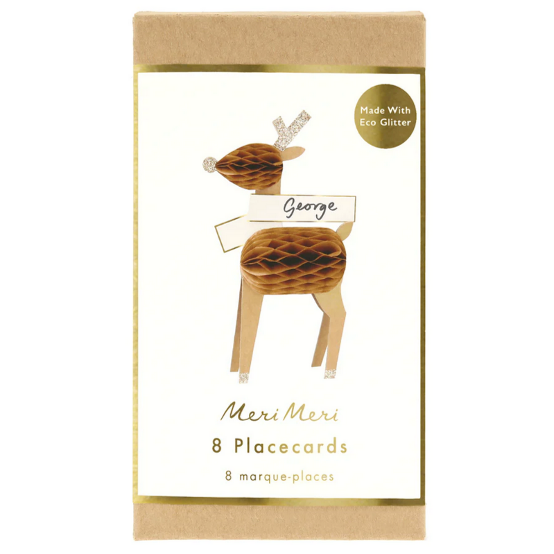 Honeycomb Reindeer Placecards -pk8