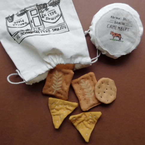 Camembert Cheese and Crackers Play Food Set