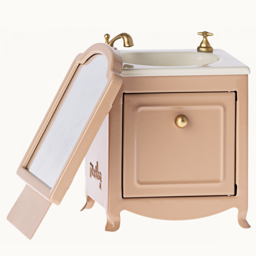 Sink Dresser with Mirror for Mouse - dark powder