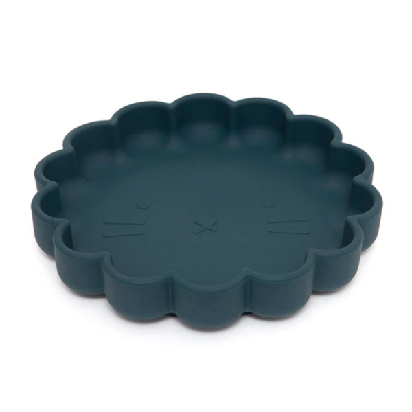 Silicone Suction Plate Lion - balsam blue