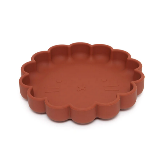 Silicone Suction Plate Lion - baked clay