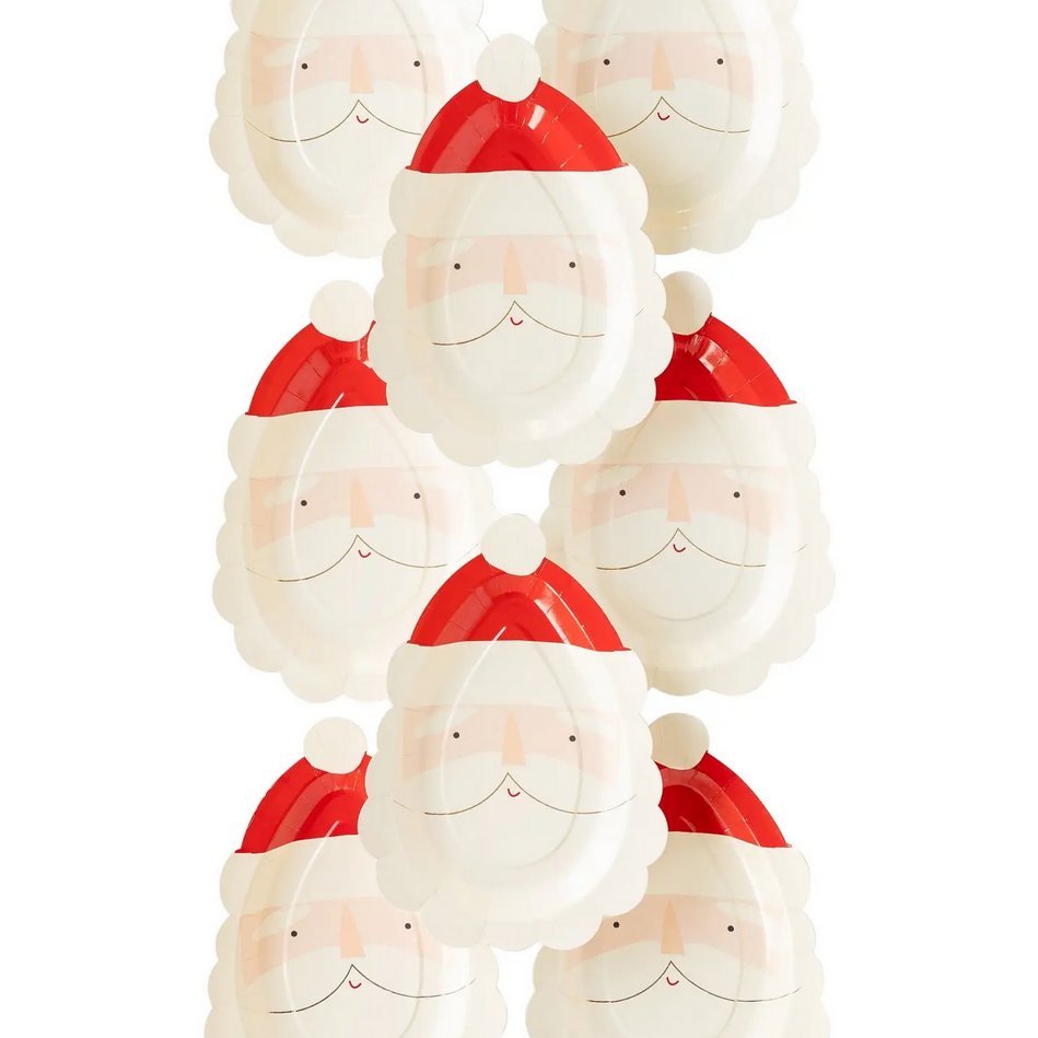 Believe Santa Face Shaped Plates pk8