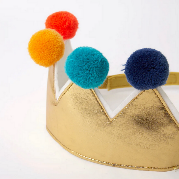 Gold Pompom Crown