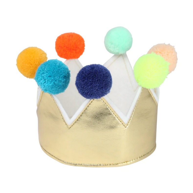 Gold Pompom Crown