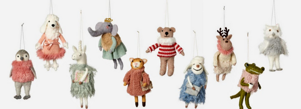 Animal Ornaments in Winter Attire (10 animals to choose)