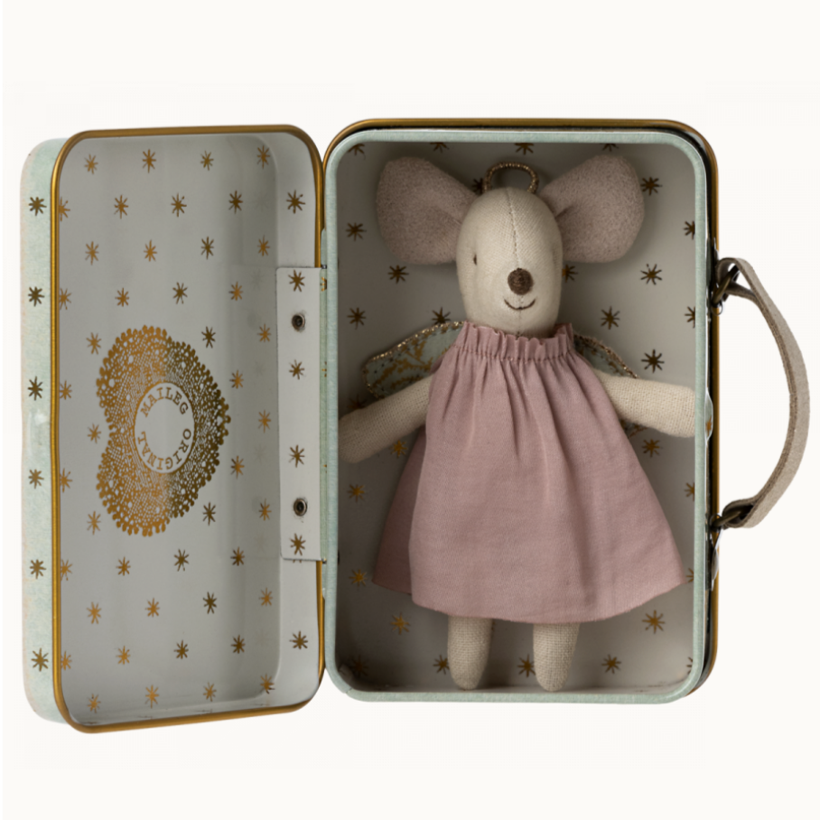 Angel Mouse in Suitcase