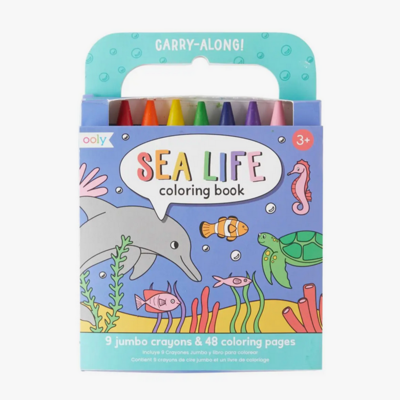 Carry Along Crayon & Coloring Book Kit -Sea Life (10pk)